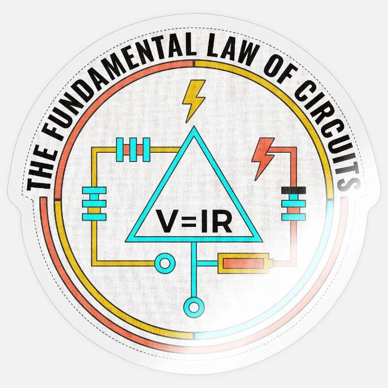 Gift for Electrical Engineer, Funny Circuits Shirt Sticker size S (10 x 10 cm)