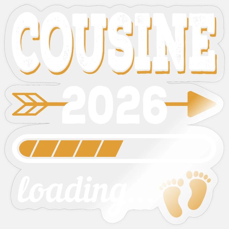 Cousin 2026 Loading Big Cousin Gift Sticker size S (10 x 10 cm)