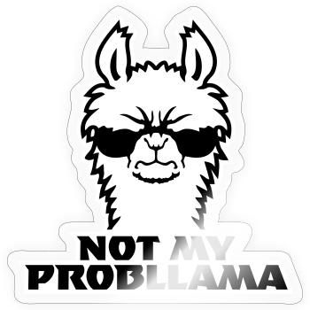 Lama Cool Lunettes de soleil Pas My Problama Angry Evil - Sticker taille S (10 x 10 cm) - brillant transparent - Devant