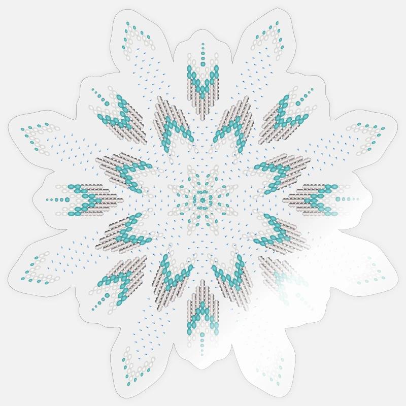 Étoile ethnique faite de perles turquoise et argent Sticker taille S (10 x 10 cm)