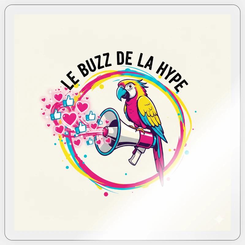 Parrot Buzz - Sticker size S (10 x 10 cm) - transparent glossy