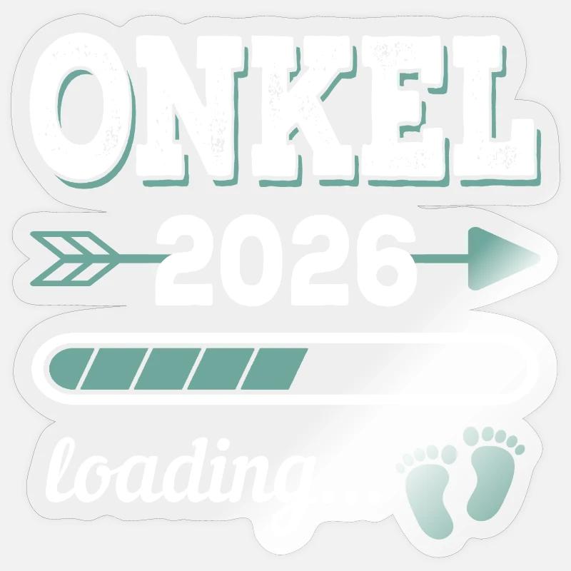 Onkel 2026 Loading Werdender Onkel Geschenkidee Sticker Größe S (10 x 10 cm)