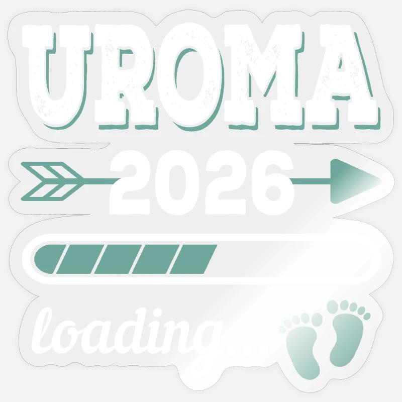 Uroma 2026 Loading Werdende Urgroßmutter Geschenk Sticker Größe S (10 x 10 cm)