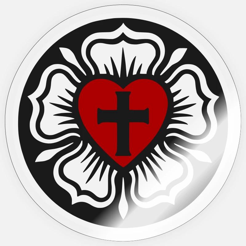 Lutheran Rose - Sticker size S (10 x 10 cm) - transparent glossy
