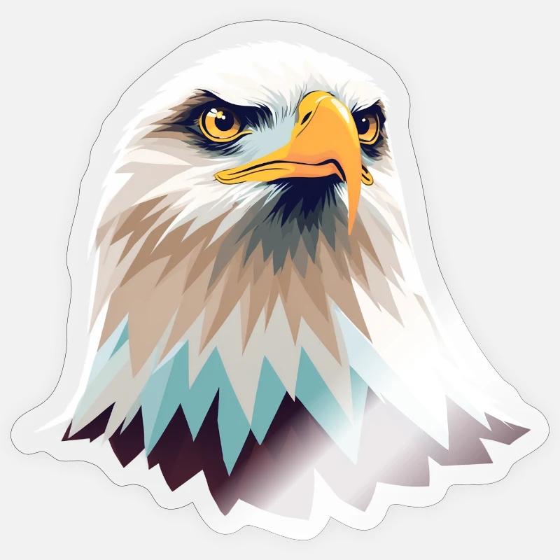 Geometric Eagle Head Illustration - Sticker size S (10 x 10 cm) - transparent glossy