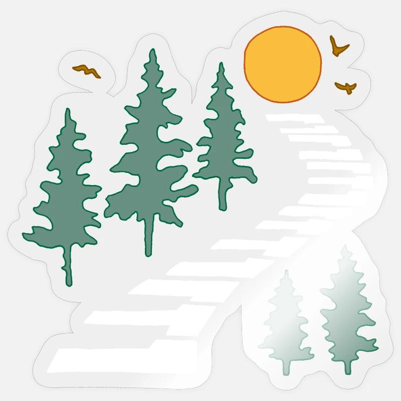 The musical path - Sticker size S (10 x 10 cm) - transparent glossy