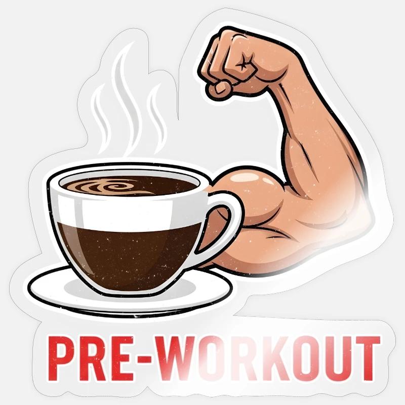 Coffee Power Pre-Workout - Sticker size S (10 x 10 cm) - transparent glossy