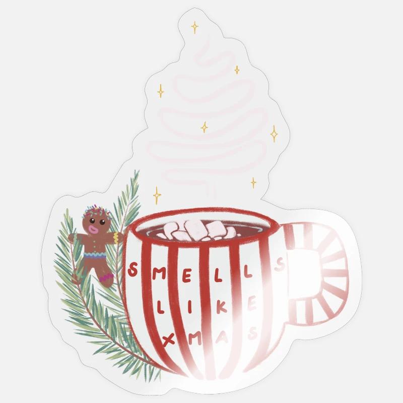 Cinnamon Magic Mug Christmas Scent - Sticker size S (10 x 10 cm) - transparent glossy