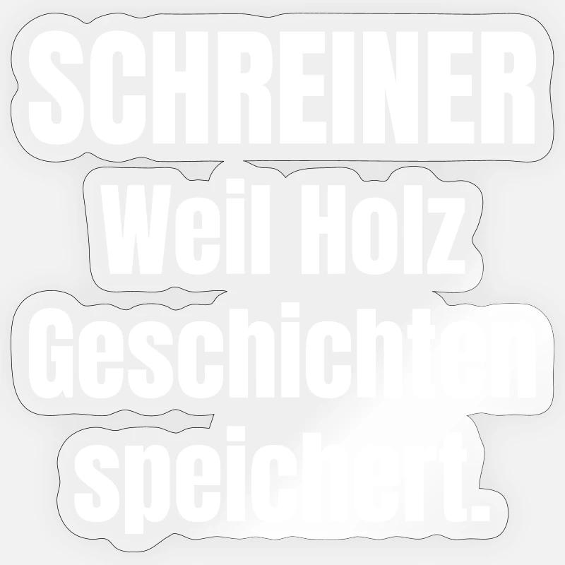 Histoires de bois de charpentier - Sticker taille S (10 x 10 cm) - brillant transparent