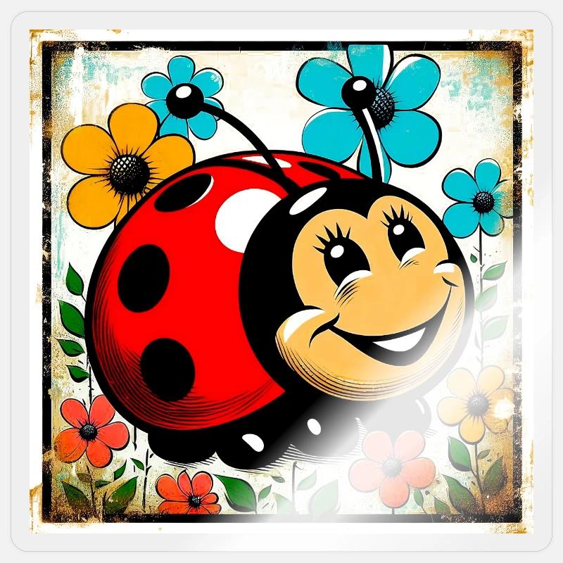 ladybird - Sticker size S (10 x 10 cm) - transparent glossy
