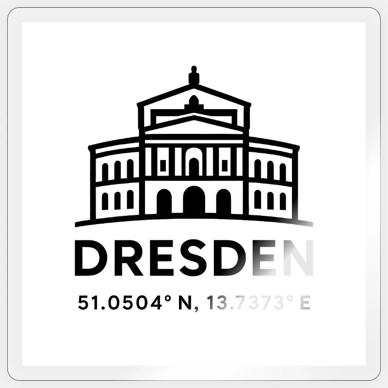 Dresden Skyline Line Style Coordinates Semperoper Sticker size S (10 x 10 cm)