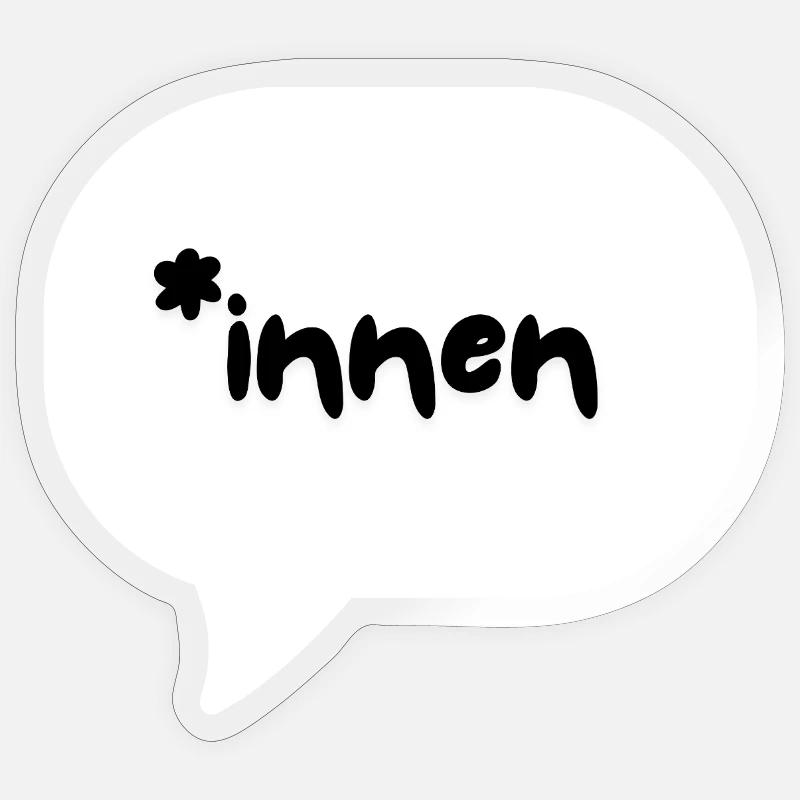 *dedans - Sticker taille S (10 x 10 cm) - brillant transparent