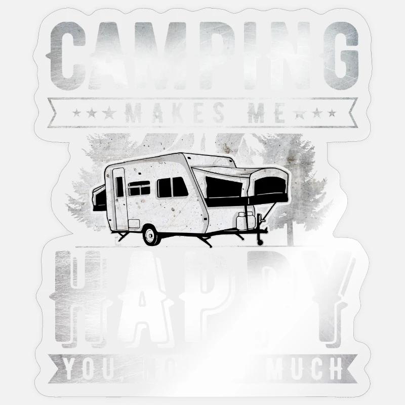 Camping - Sticker size S (10 x 10 cm) - transparent glossy