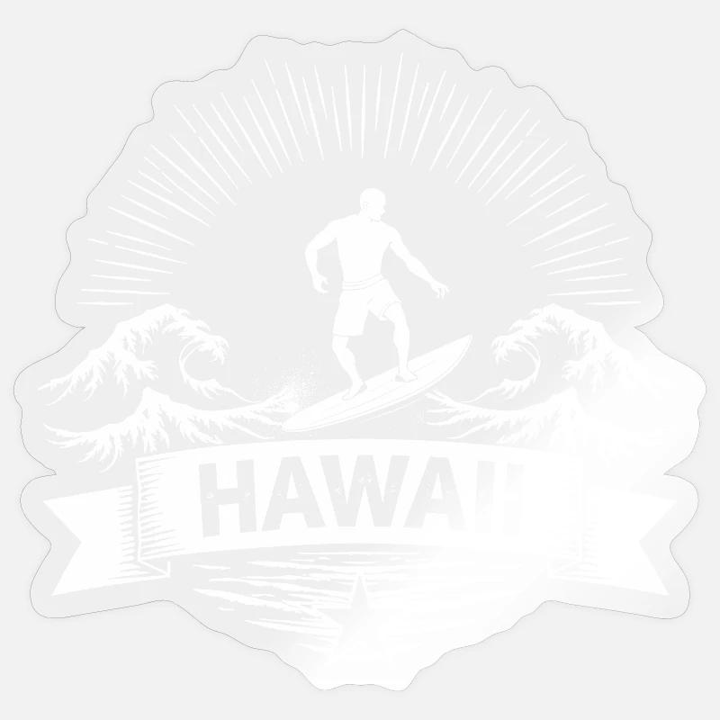 Hawaii Surfer Surfer on Pacific Wave Sticker size S (10 x 10 cm)