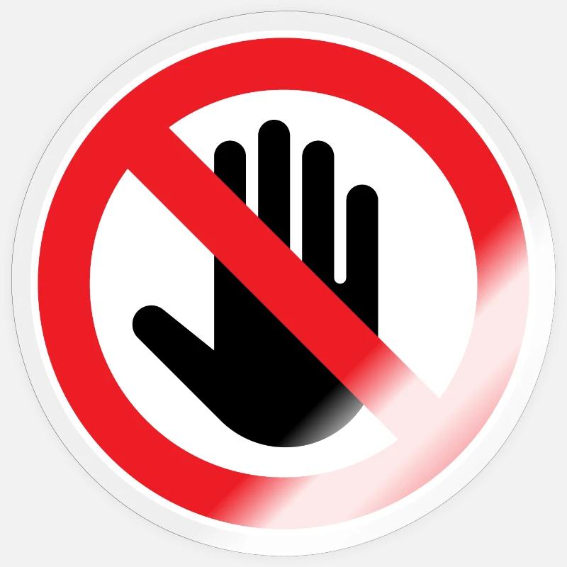 Caution Do Not Touch, Do Not Touch Symbol Sticker size S (10 x 10 cm)