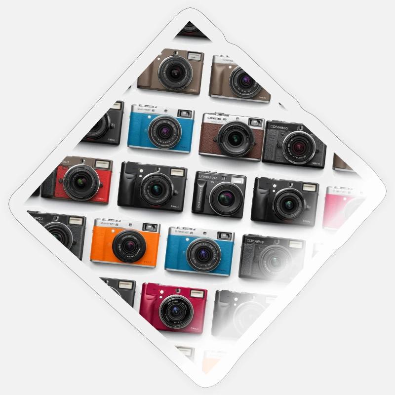 Colorful camera pattern print Sticker size S (10 x 10 cm)