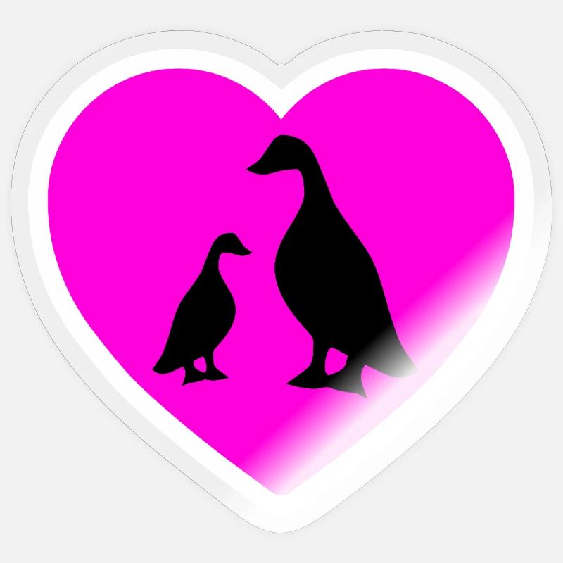 Canards - Sticker taille S (10 x 10 cm) - brillant transparent