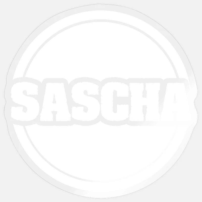 First name Sascha Sticker size S (10 x 10 cm)
