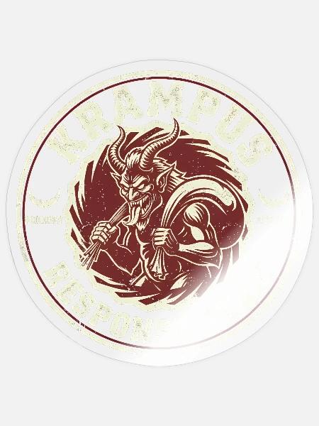 Krampus-Einsatzteam Lustiger Kryptid Krampus - Sticker Größe S (10 x 10 cm) - Transparent glänzend