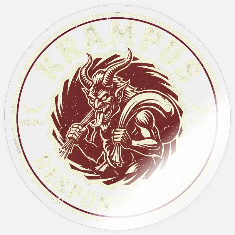 Krampus-Einsatzteam Lustiger Kryptid Krampus - Sticker Größe S (10 x 10 cm) - Transparent glänzend