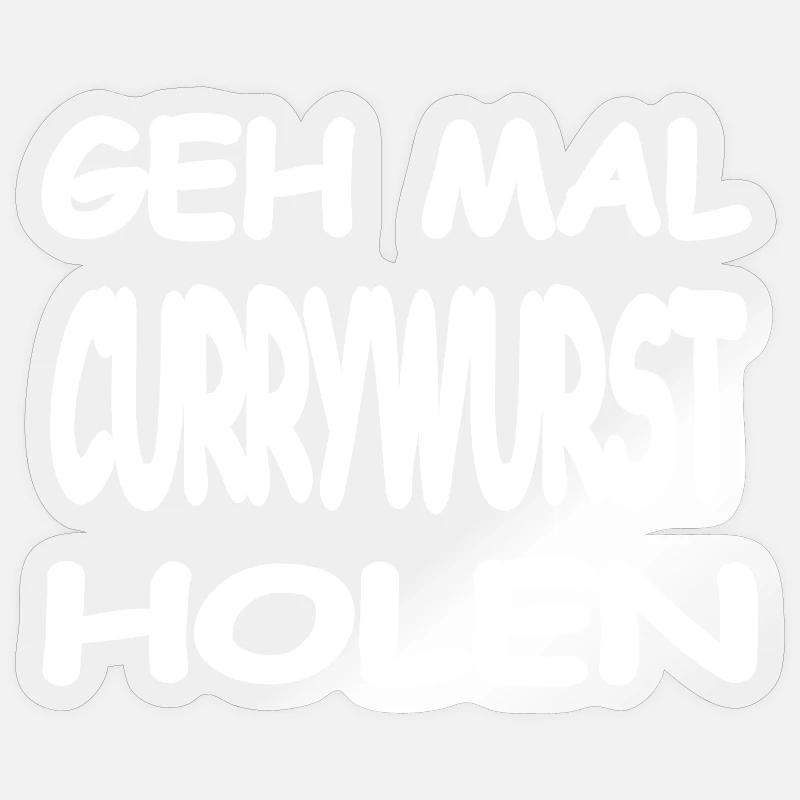 Currywurst - Sticker taille S (10 x 10 cm) - brillant transparent