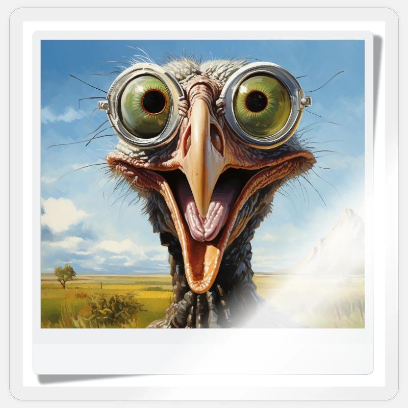 Exzentrischer Vogel mit Brillengläsern - Sticker Größe S (10 x 10 cm) - Transparent glänzend