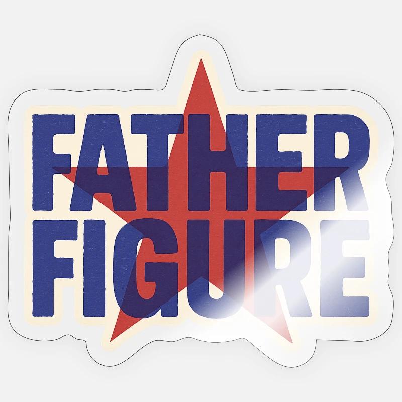 Logo rétro Étoile Father Figure - Sticker taille S (10 x 10 cm) - brillant transparent