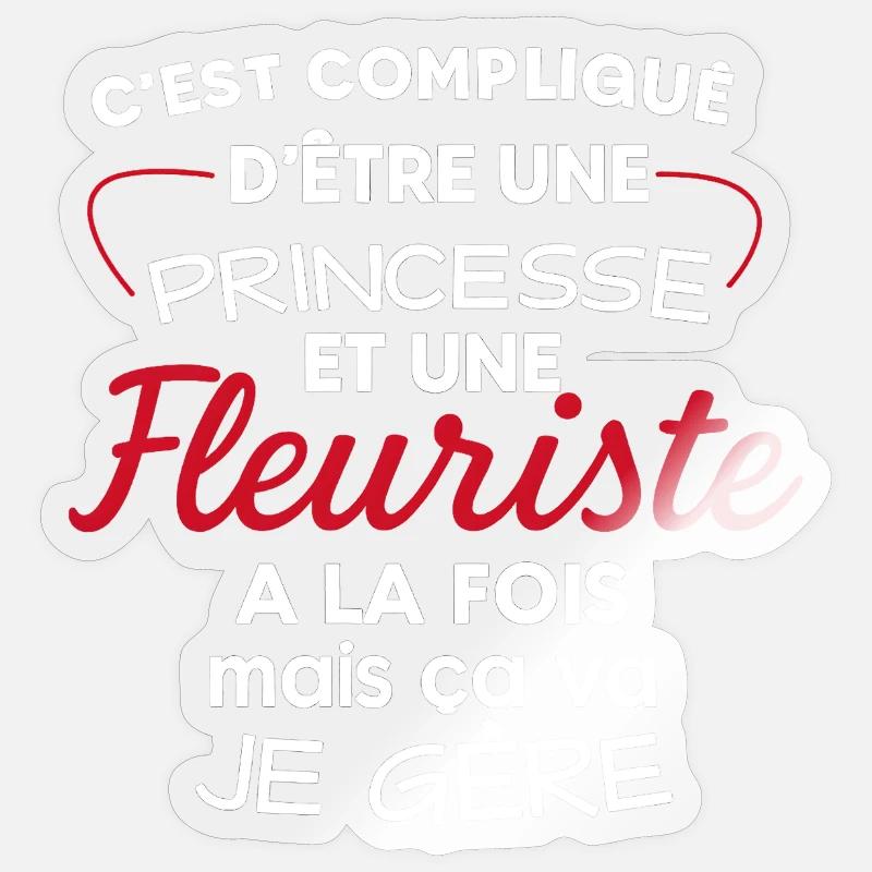 Princesse et Fleuriste: Double Vie Chic - Sticker taille S (10 x 10 cm) - brillant transparent
