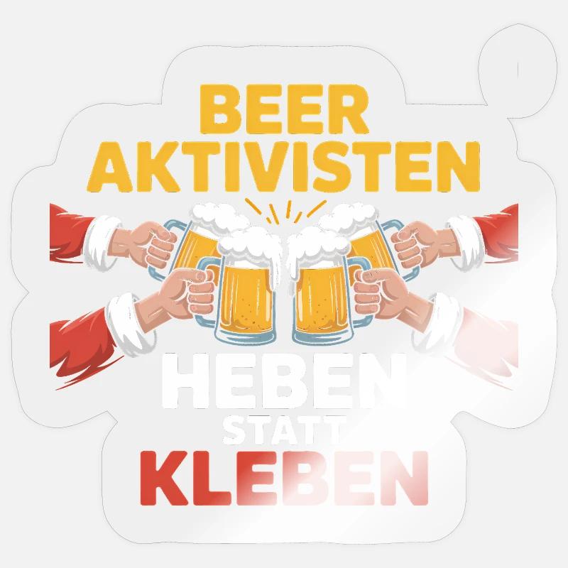 Beer Activists - Funny Drinking Meme - Sticker size S (10 x 10 cm) - transparent glossy