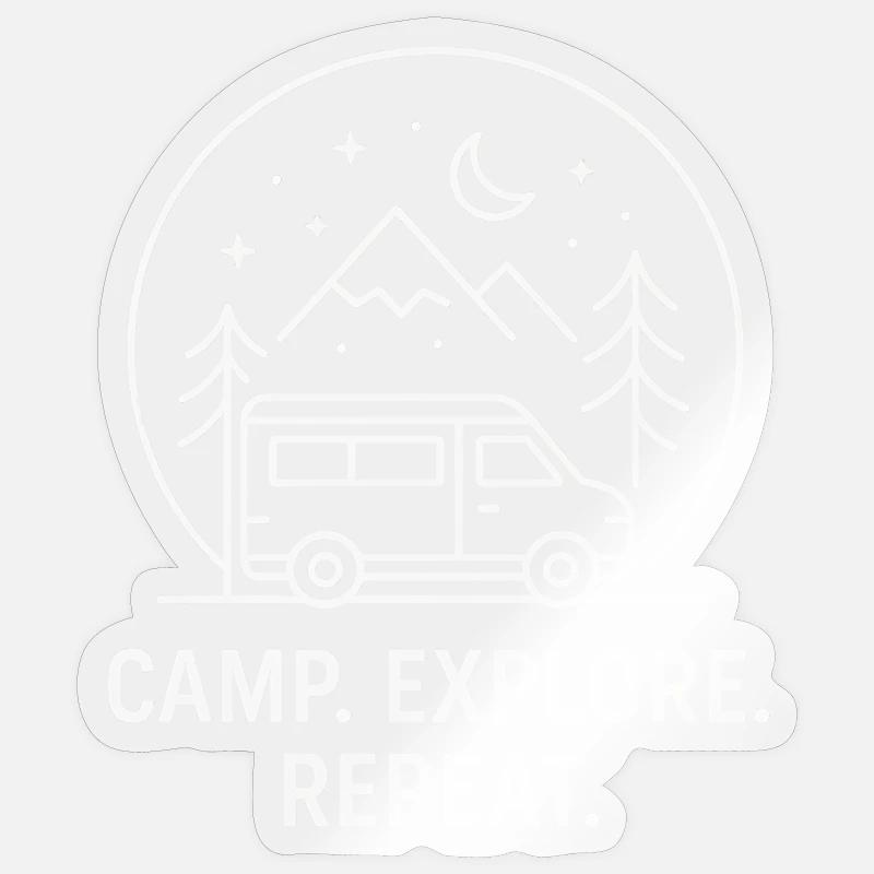 Vanlife Night: Camp Explore Repeat Sticker size S (10 x 10 cm)