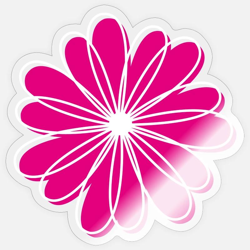Fleur - Sticker taille S (10 x 10 cm) - brillant transparent
