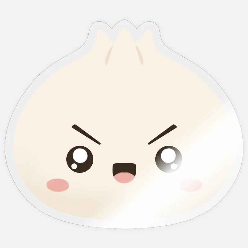 Grumpy Dumpling – süßes Maskottchen - Sticker Größe S (10 x 10 cm) - Transparent glänzend