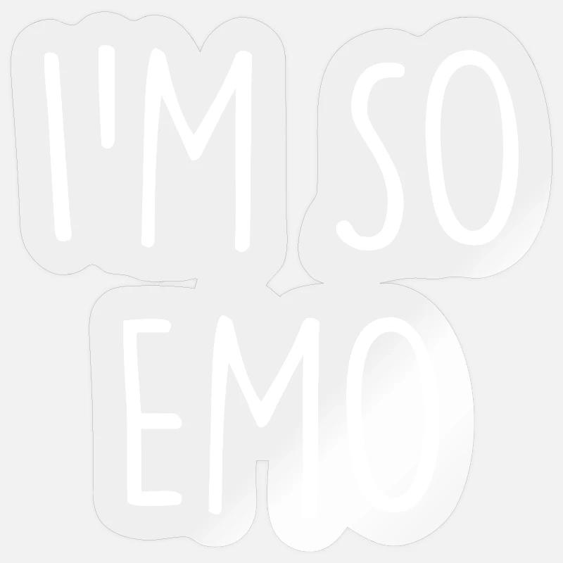 Emo - Sticker taille S (10 x 10 cm) - brillant transparent