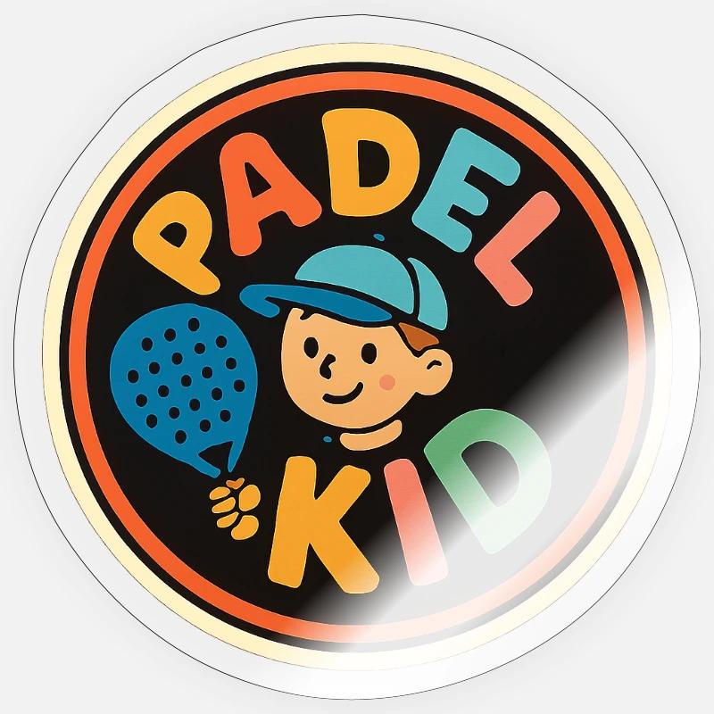 Autocollant du logo Padel Kid - Sticker taille S (10 x 10 cm) - brillant transparent