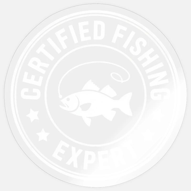 Pêcheur Pêcheur Expert Pêche - Sticker taille S (10 x 10 cm) - brillant transparent