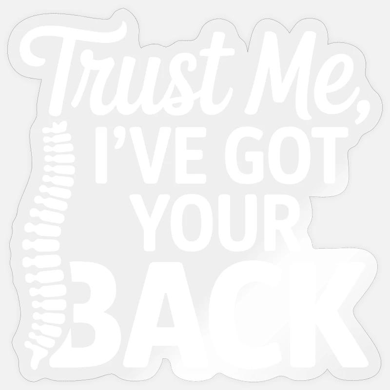 Chiropraktiker, vertrau mir, ich stehe hinter dir, Experte. Sticker Größe S (10 x 10 cm)