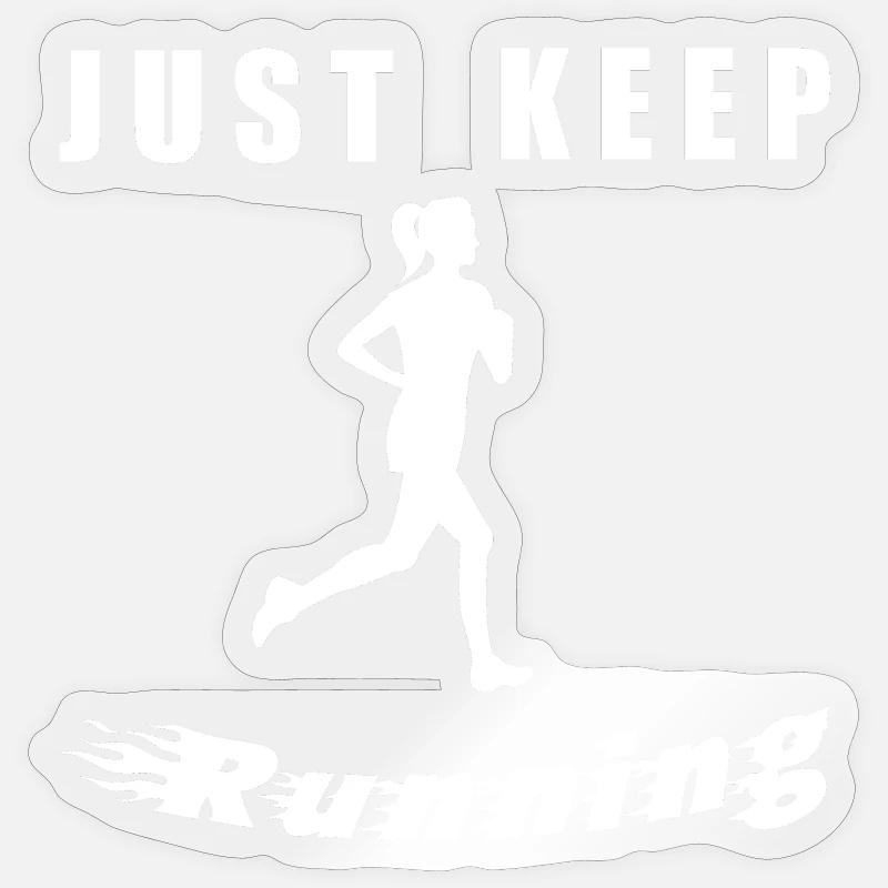 Continue simplement de courir – Silhouette de coureur Sticker taille S (10 x 10 cm)