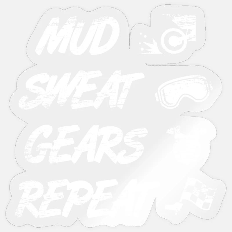 Mud Sweat Gears Repeat Sticker size S (10 x 10 cm)