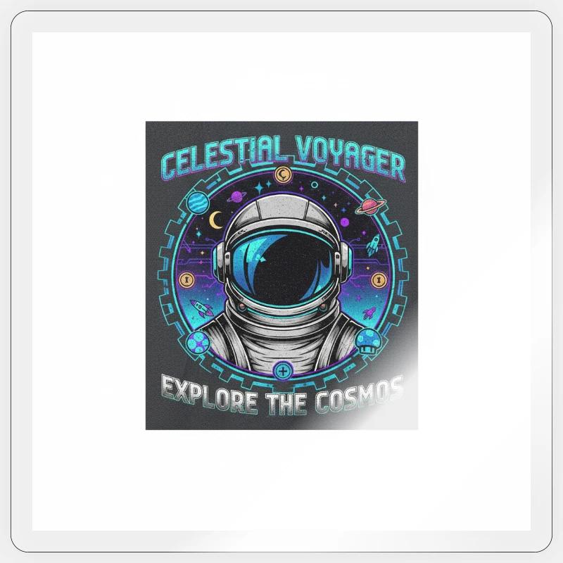 Celestial Voyager erforschen das Kosmos Sticker Größe S (10 x 10 cm)