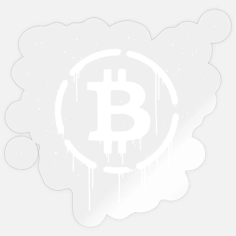 Bitcoin Logo Graffiti Crypto - Sticker taille S (10 x 10 cm) - brillant transparent