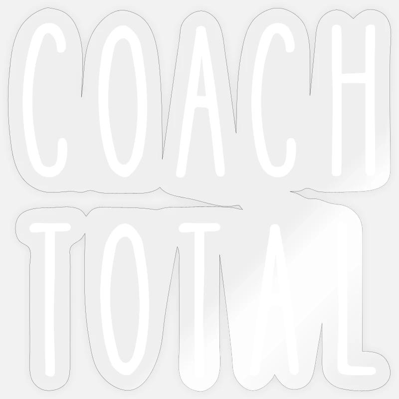 Total Coach - Sticker size S (10 x 10 cm) - transparent glossy