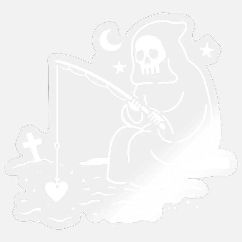 Herzfang des Sensenmanns - Sticker Größe S (10 x 10 cm) - Transparent glänzend