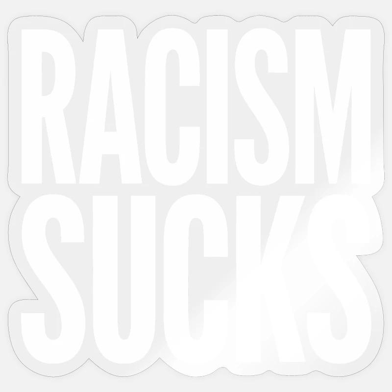 Le racisme craint - Logo Cool Pride - Sticker taille S (10 x 10 cm) - brillant transparent