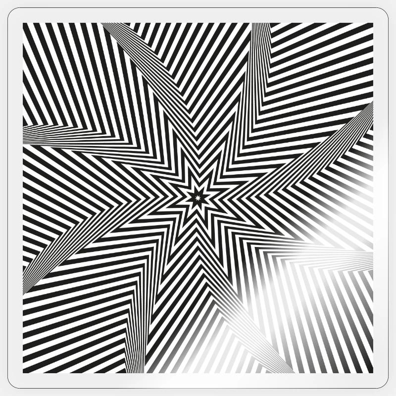 Starburst optisches Labyrinth - Sticker Größe S (10 x 10 cm) - Transparent glänzend