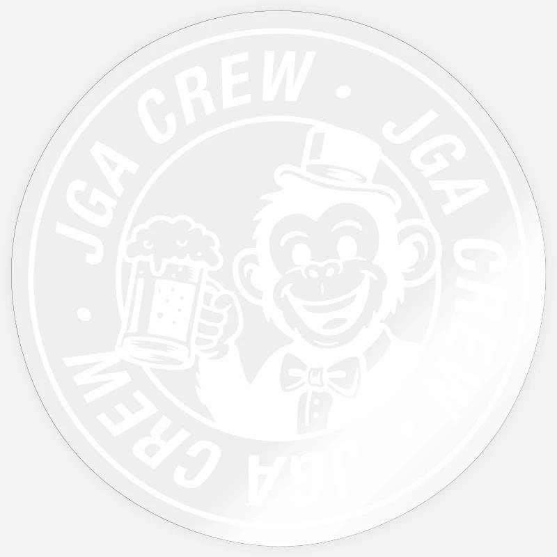 Jga Crew Affe Junggesellenabschied - Sticker Größe S (10 x 10 cm) - Transparent glänzend