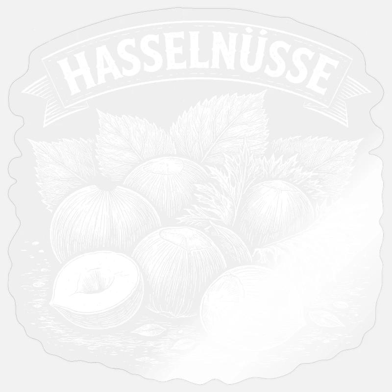 Illustration de bannière noisette - Sticker taille S (10 x 10 cm) - brillant transparent