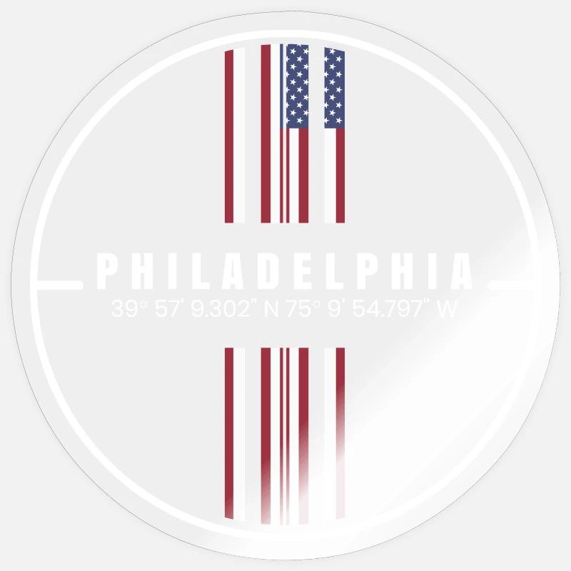 Philadelphia Coordinates Sticker size S (10 x 10 cm)