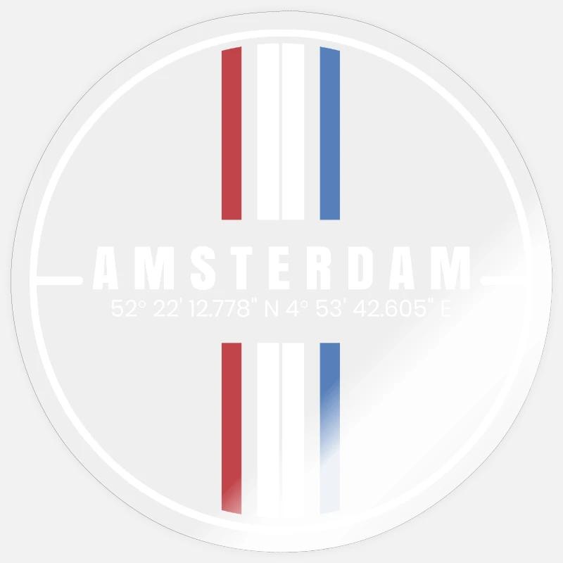 Amsterdam Coordinates - Sticker size S (10 x 10 cm) - transparent glossy