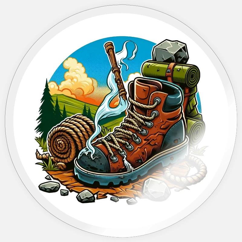 Qualmender Wanderschuh Sticker Größe S (10 x 10 cm)