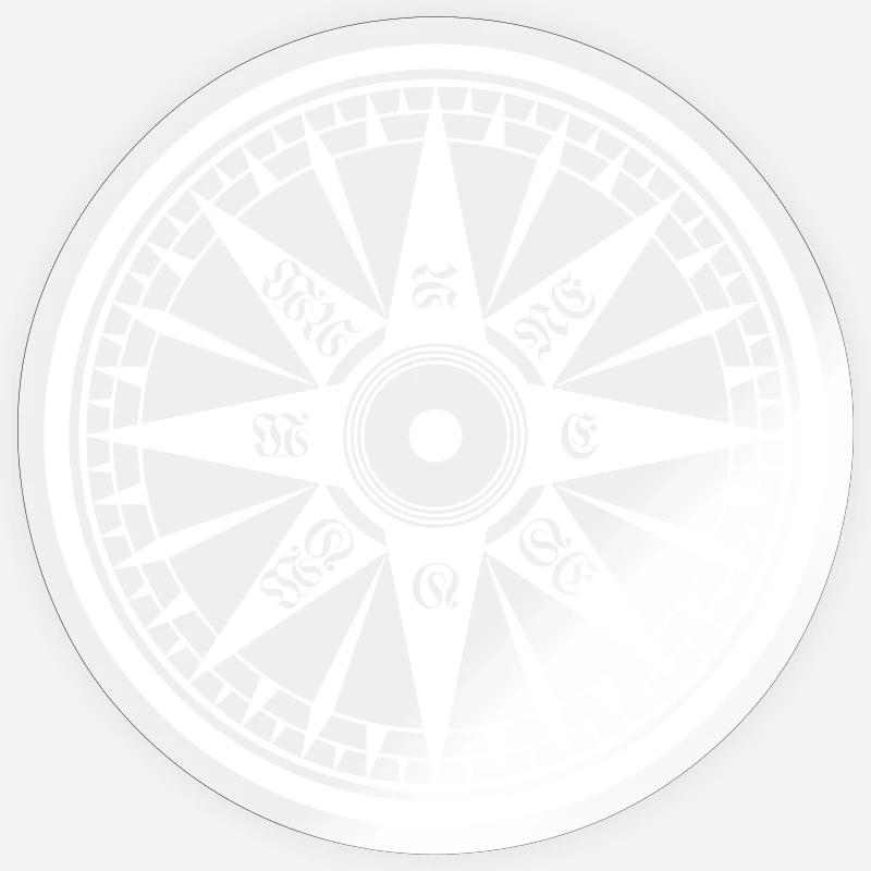 Kompass / Compass – Windrose, Schiffskompass - Sticker Größe S (10 x 10 cm) - Transparent glänzend